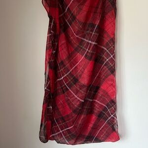 Red Black White Plaid circular  Scarf for Women Fall Winter